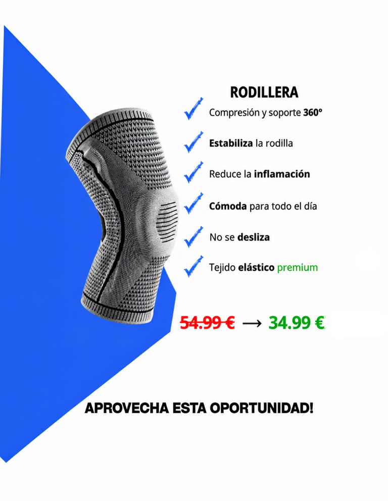 Rodillera de Soporte 360° con Cojín de Silicona | Seguridad y Confort Diario